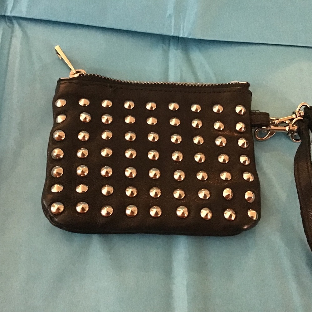Maje 100% Lambskin Studded Double Sized Wristlet